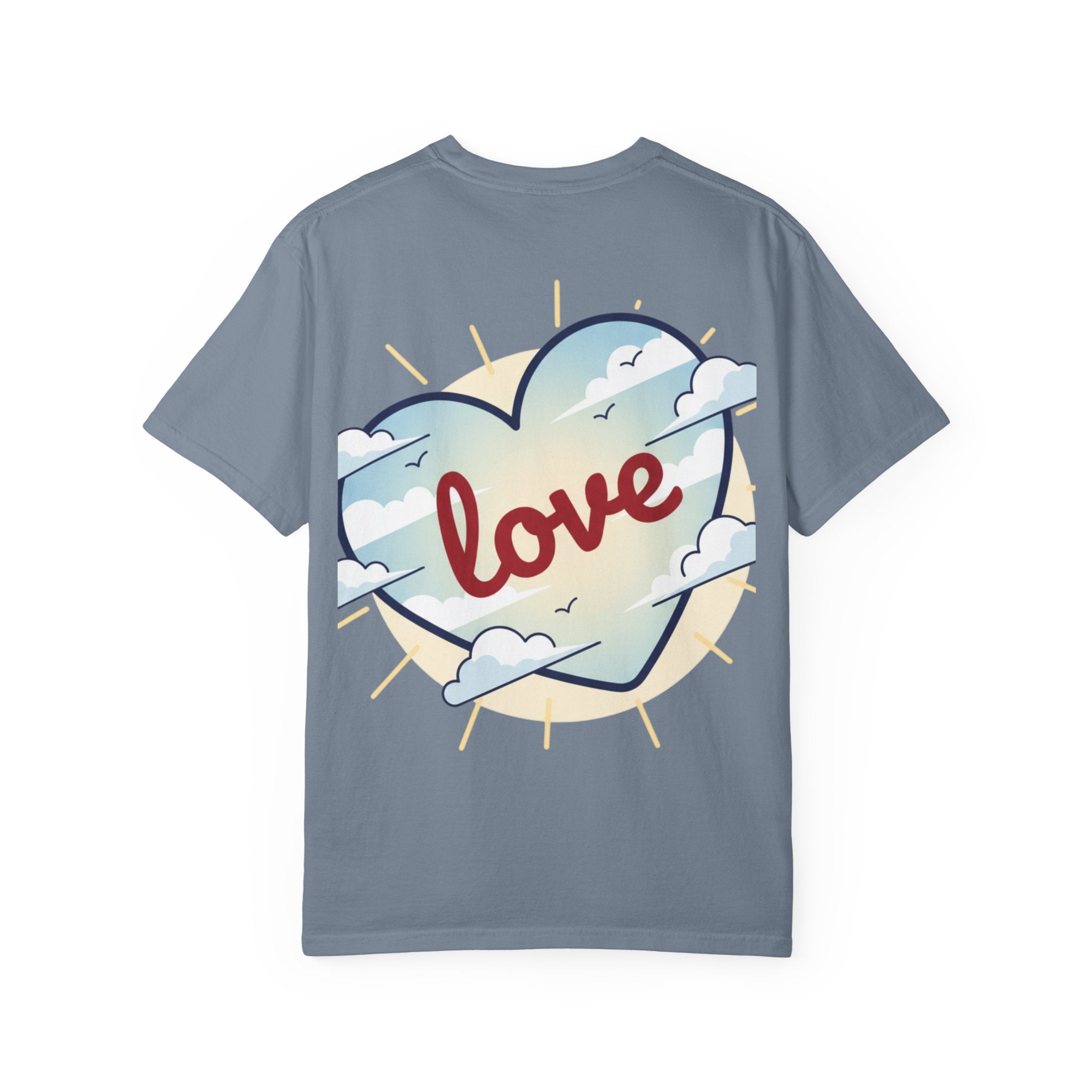 T-Shirt — “I AM” Front Text with Cloud Heart Love Back Graphic | Positive Self-Love Tee