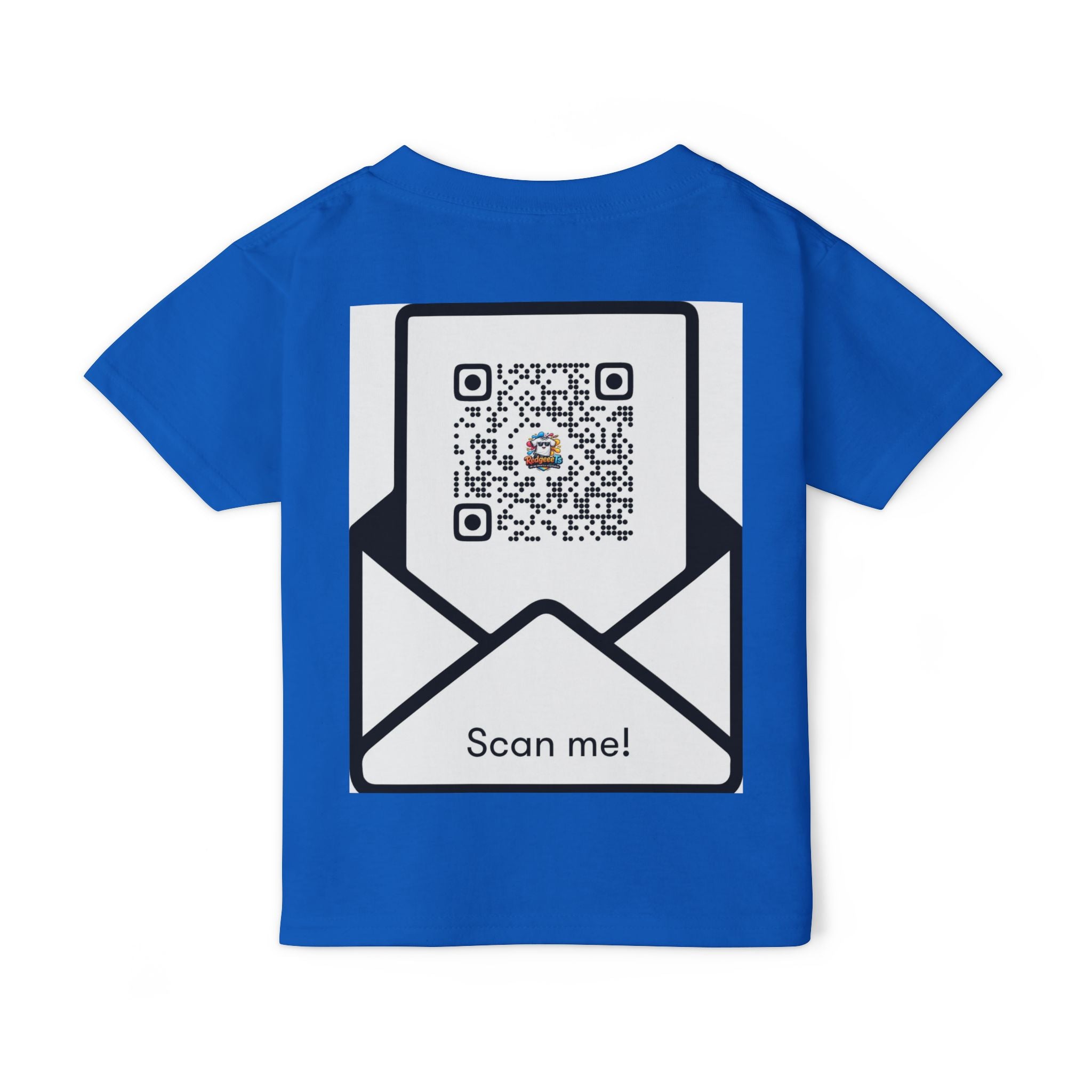 Toddler T-Shirt — Colorful Cartoon Tee with 'RedgeeeTs' Logo & Back QR Scan