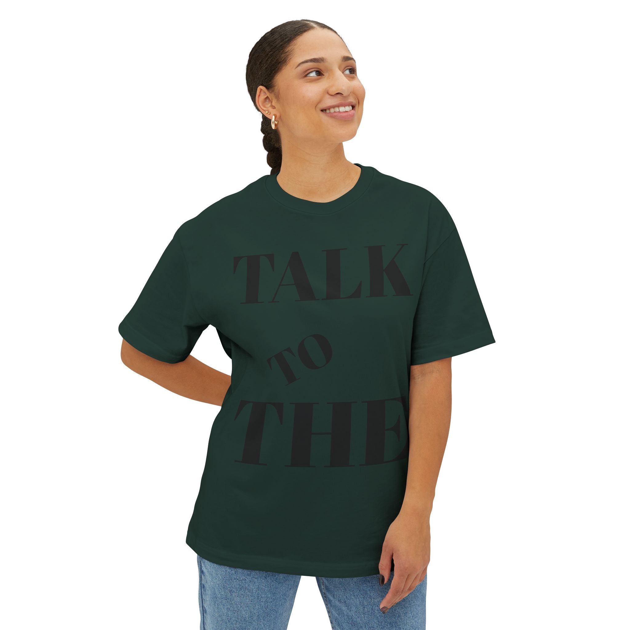 Talk to the Hand Oversized Tee, Unisex Boxy T-Shirt, Casual Wear, Comfortable Tee, Trendy Graphic Tee, Gift for Friends, Streetwear Fashion