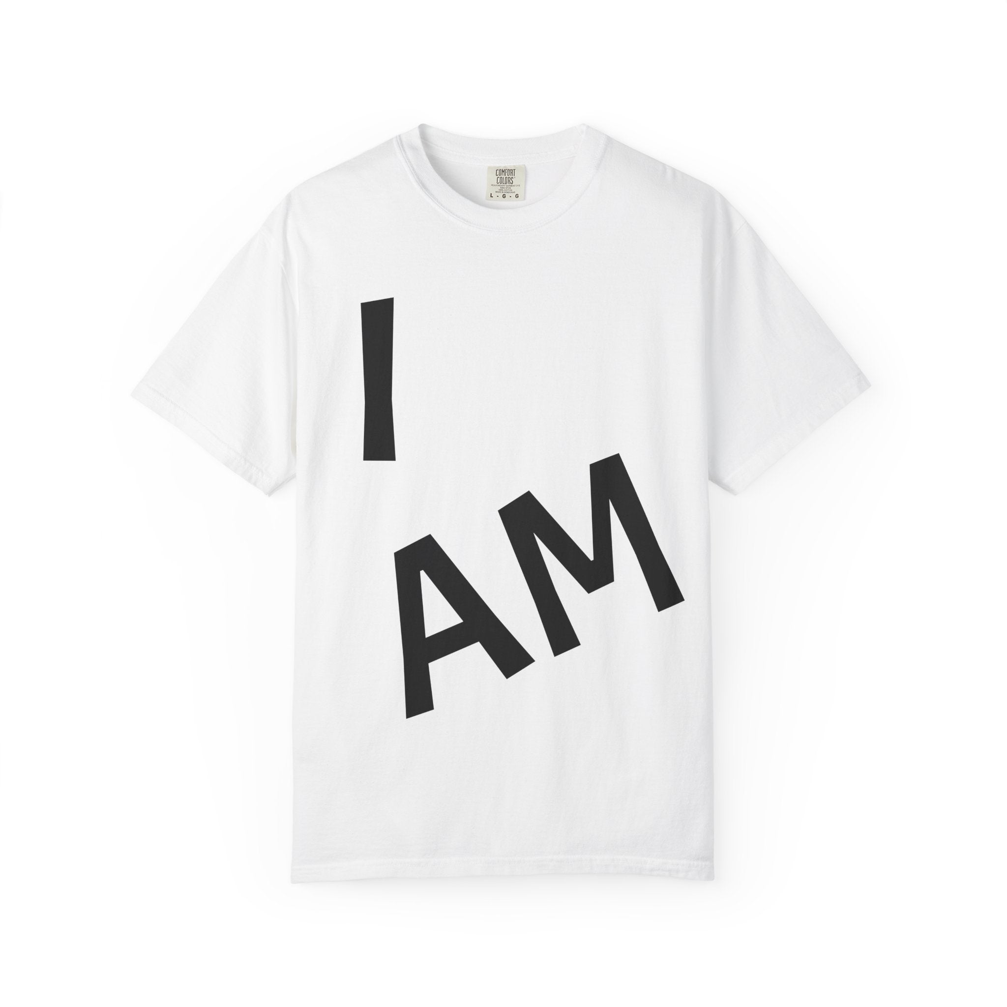 T-Shirt — “I AM” Front Text with Cloud Heart Love Back Graphic | Positive Self-Love Tee