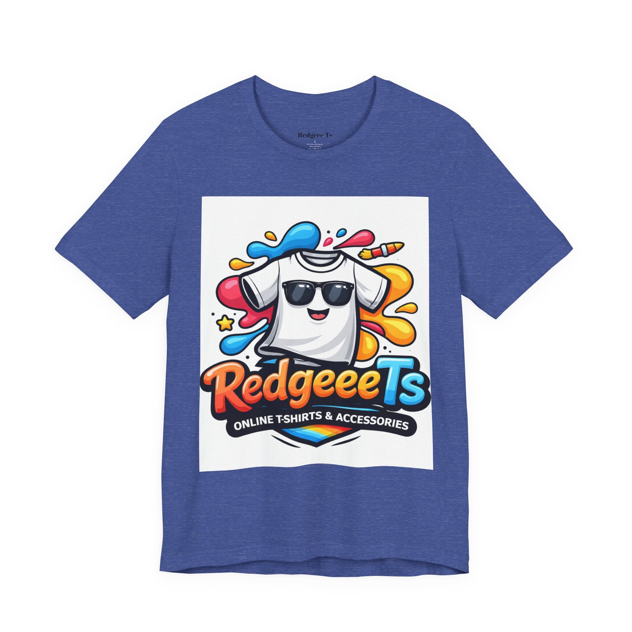 Graphic Tee — Colorful 'RedgeeeTs' Logo Front with QR Code 'Scan Me!' Back