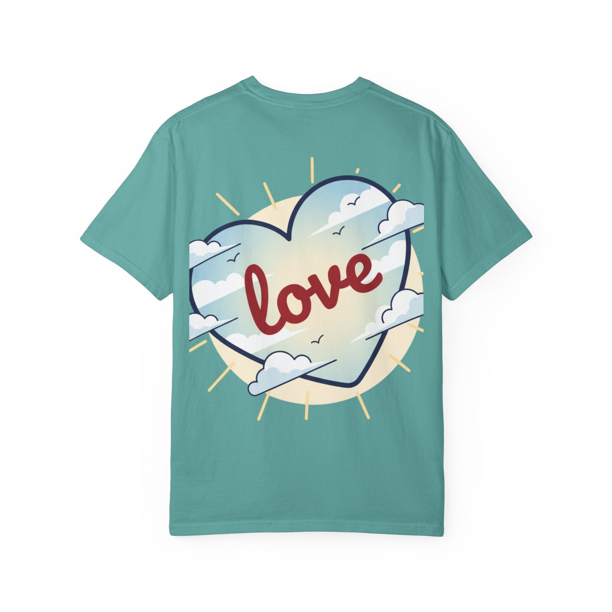 T-Shirt — “I AM” Front Text with Cloud Heart Love Back Graphic | Positive Self-Love Tee