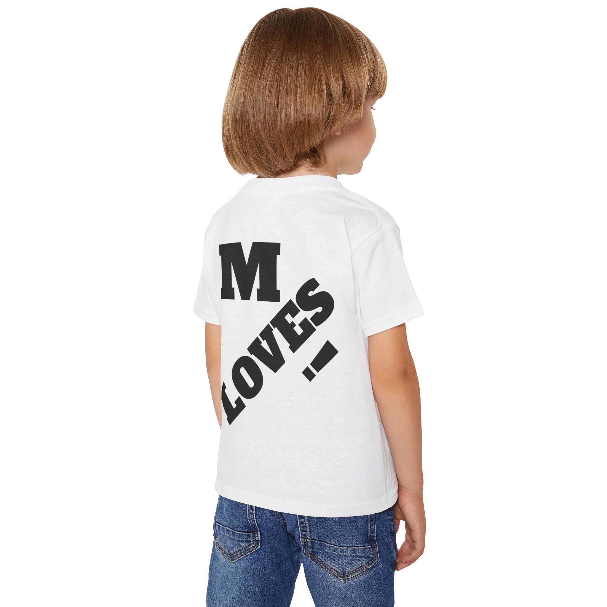Toddler T‑Shirt — “God Loves Me” Diagonal Bold Typography (Christian Kids Tee)