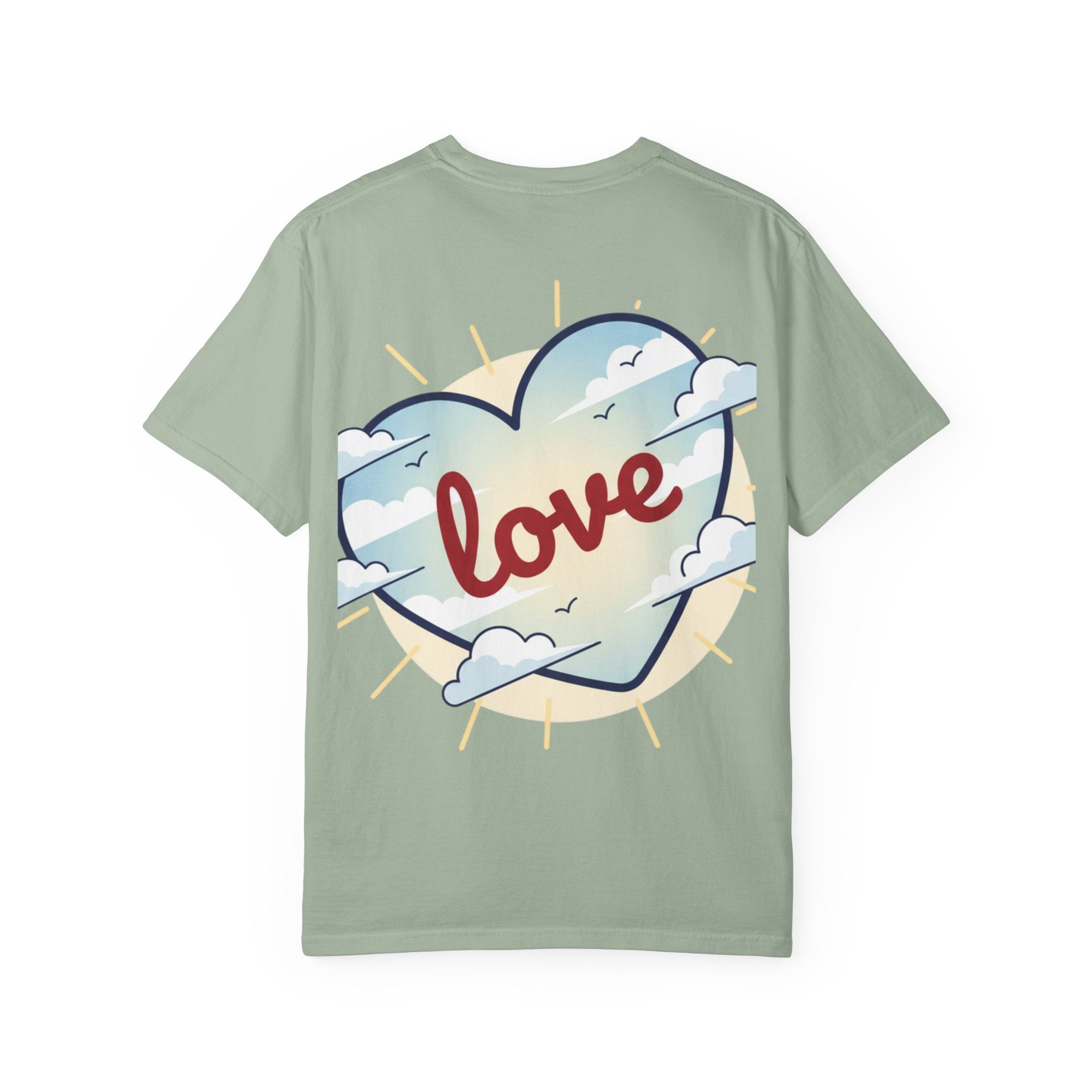 T-Shirt — “I AM” Front Text with Cloud Heart Love Back Graphic | Positive Self-Love Tee