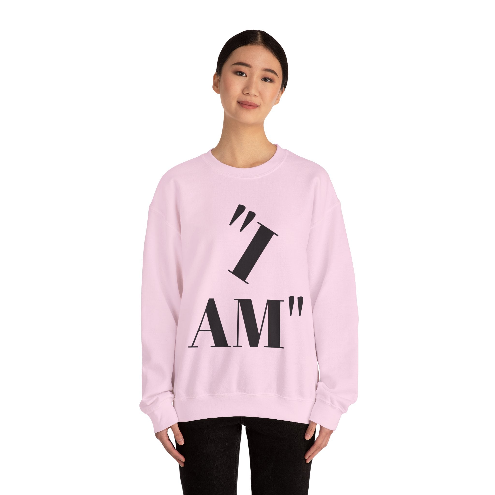Empowering Unisex Sweatshirt: 'I AM' Inspirational Crewneck, Motivational Gift for Her, Self-Love Apparel, Cozy Casual Wear