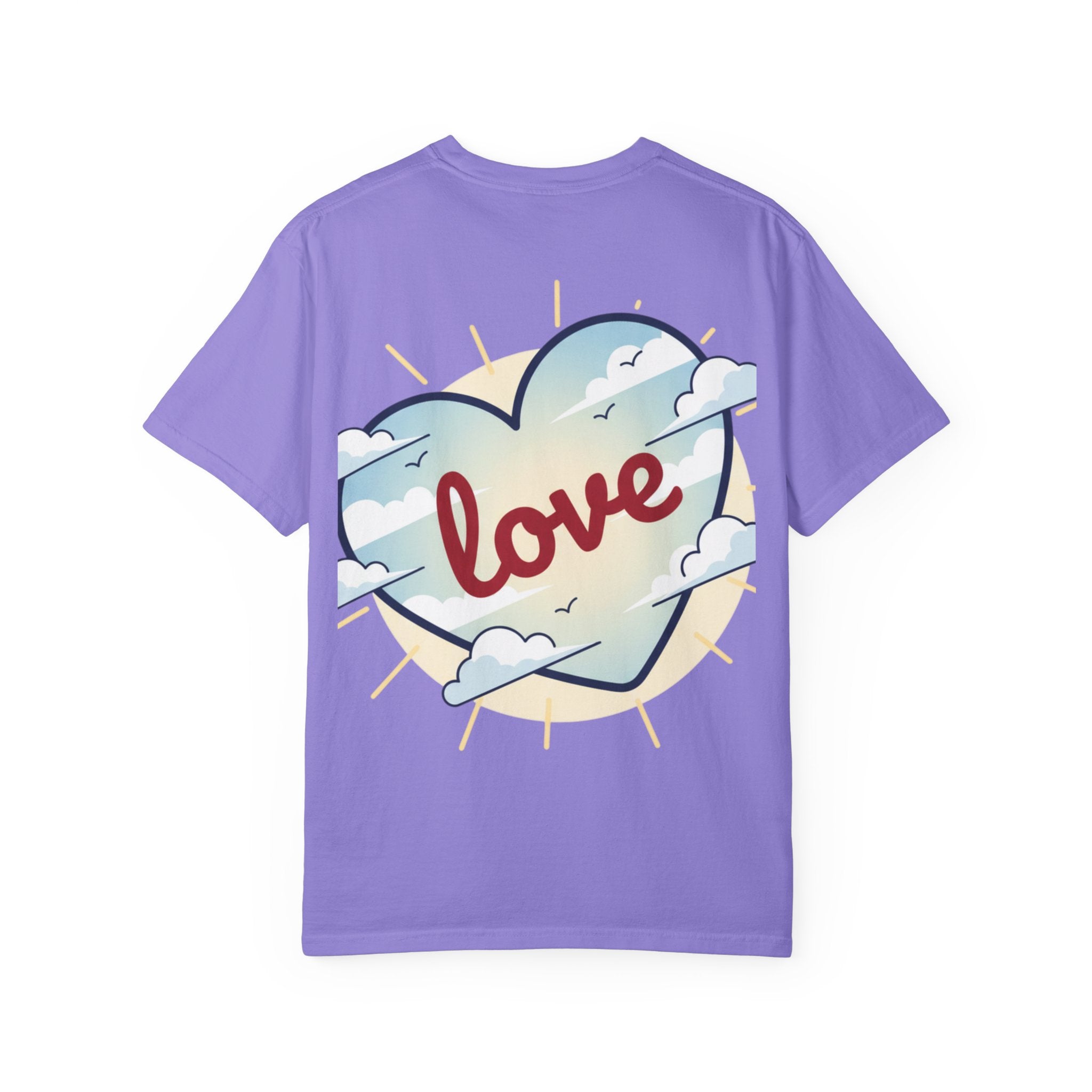 T-Shirt — “I AM” Front Text with Cloud Heart Love Back Graphic | Positive Self-Love Tee