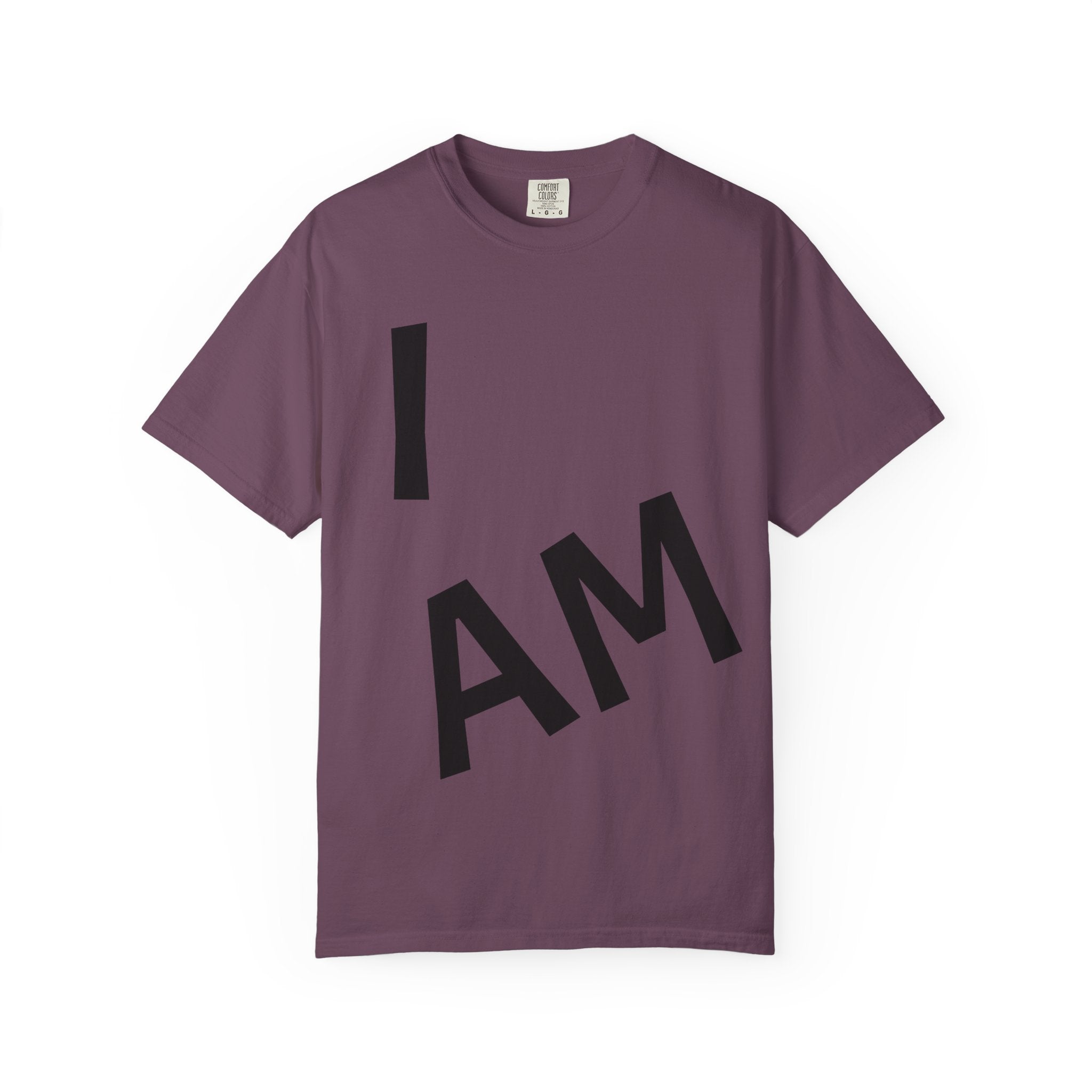 T-Shirt — “I AM” Front Text with Cloud Heart Love Back Graphic | Positive Self-Love Tee