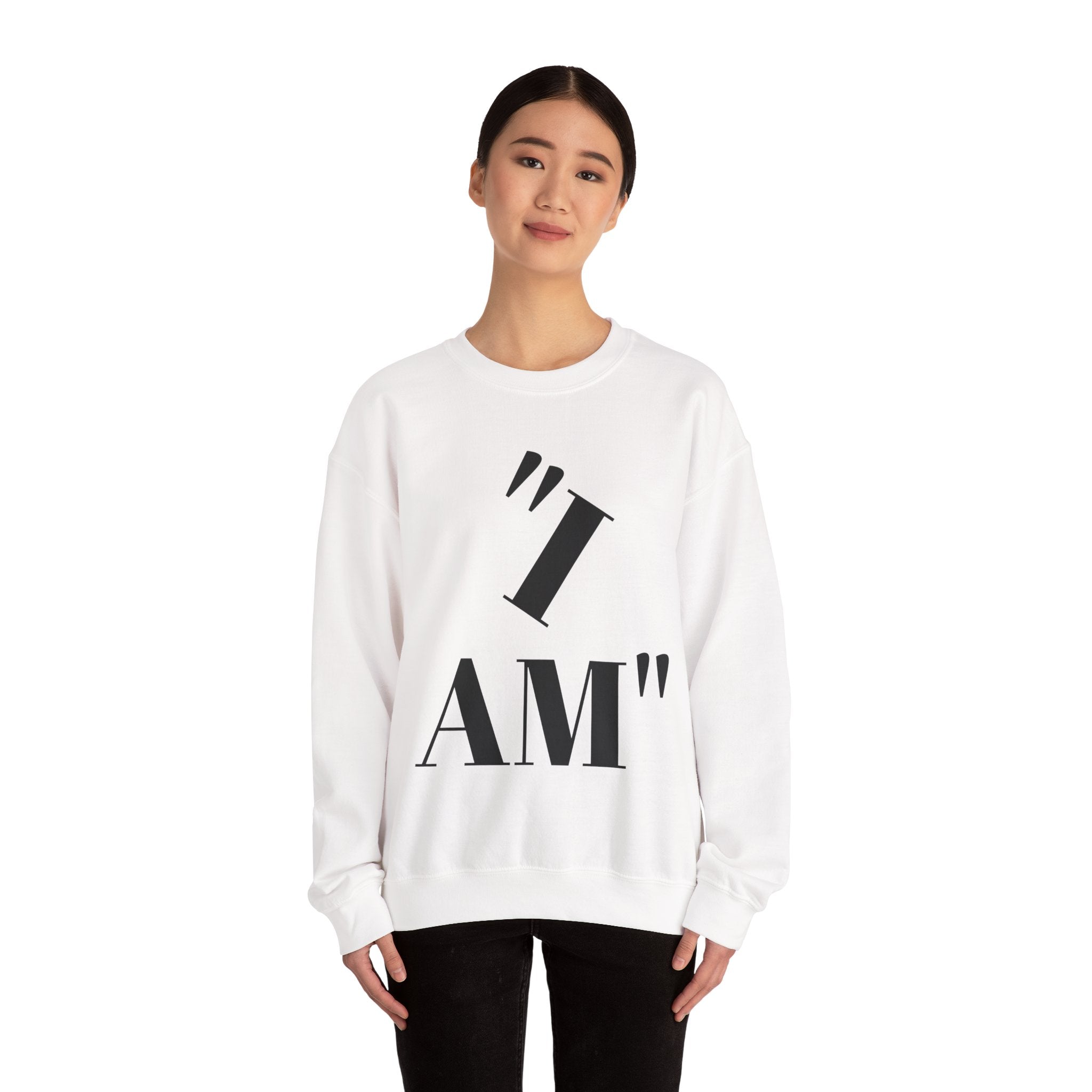 Empowering Unisex Sweatshirt: 'I AM' Inspirational Crewneck, Motivational Gift for Her, Self-Love Apparel, Cozy Casual Wear