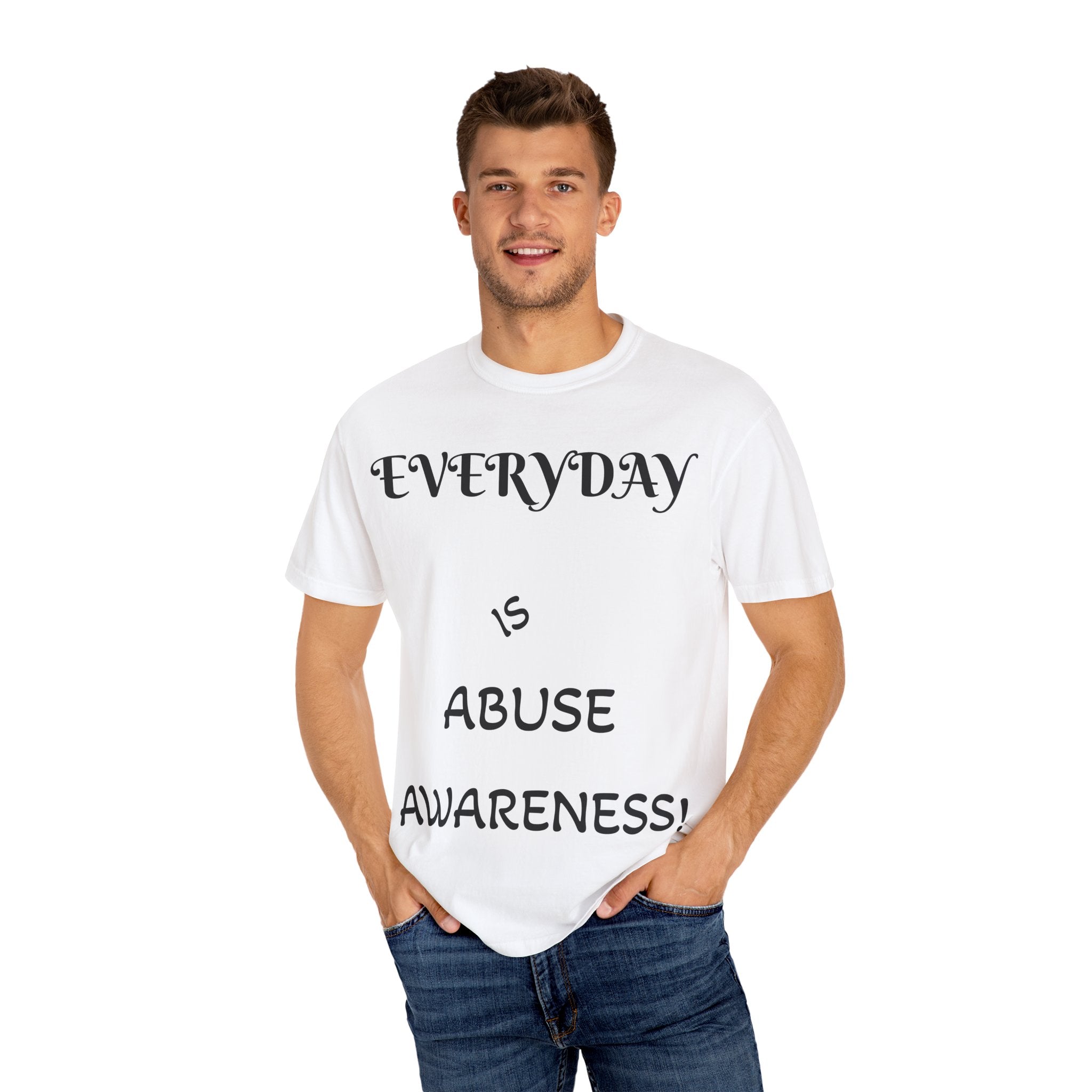 Unisex T-shirt for Abuse Awareness, Heart Design Apparel, Support Mental Health, Thought-Provoking Gift, Everyday Comfort Wear