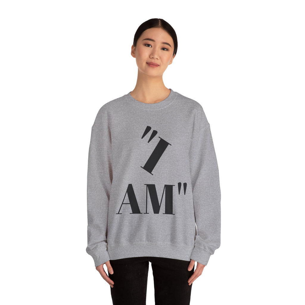 Empowering Unisex Sweatshirt: 'I AM' Inspirational Crewneck, Motivational Gift for Her, Self-Love Apparel, Cozy Casual Wear
