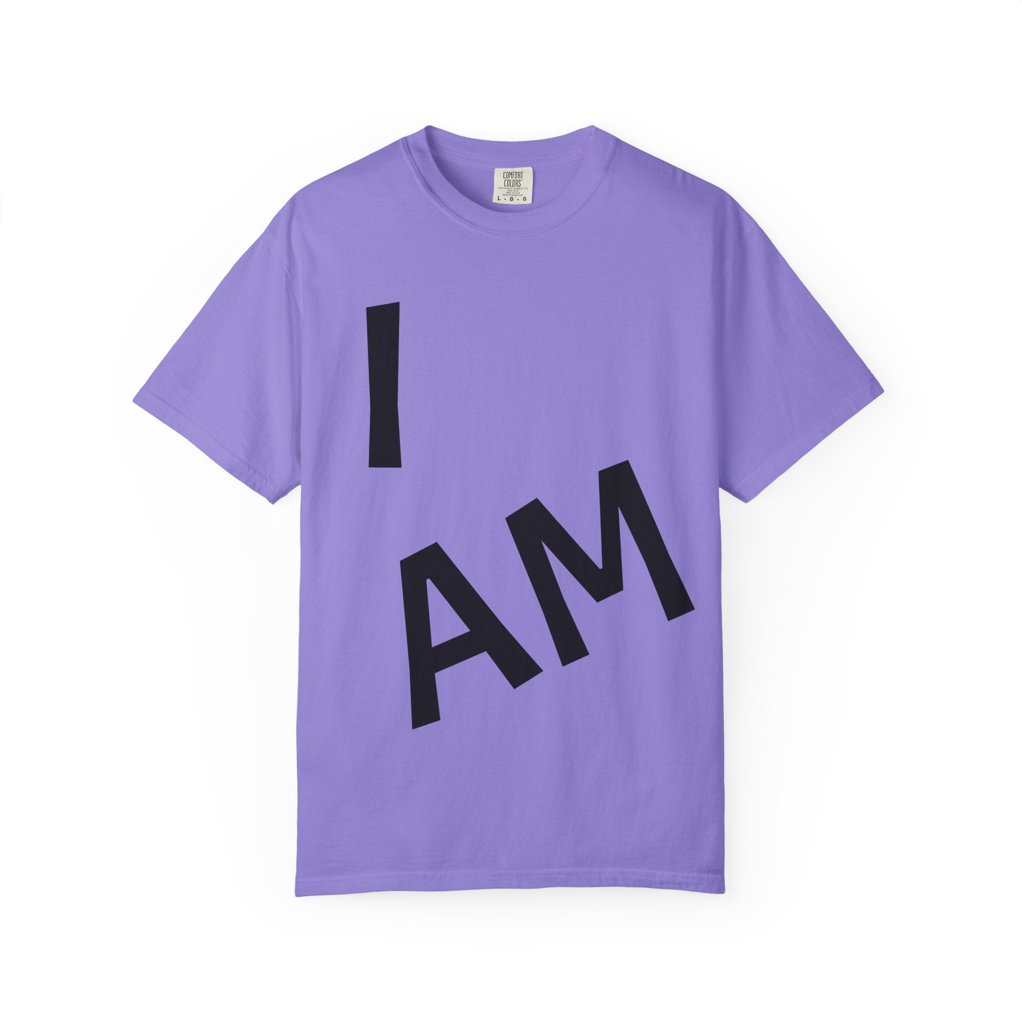 T-Shirt — “I AM” Front Text with Cloud Heart Love Back Graphic | Positive Self-Love Tee