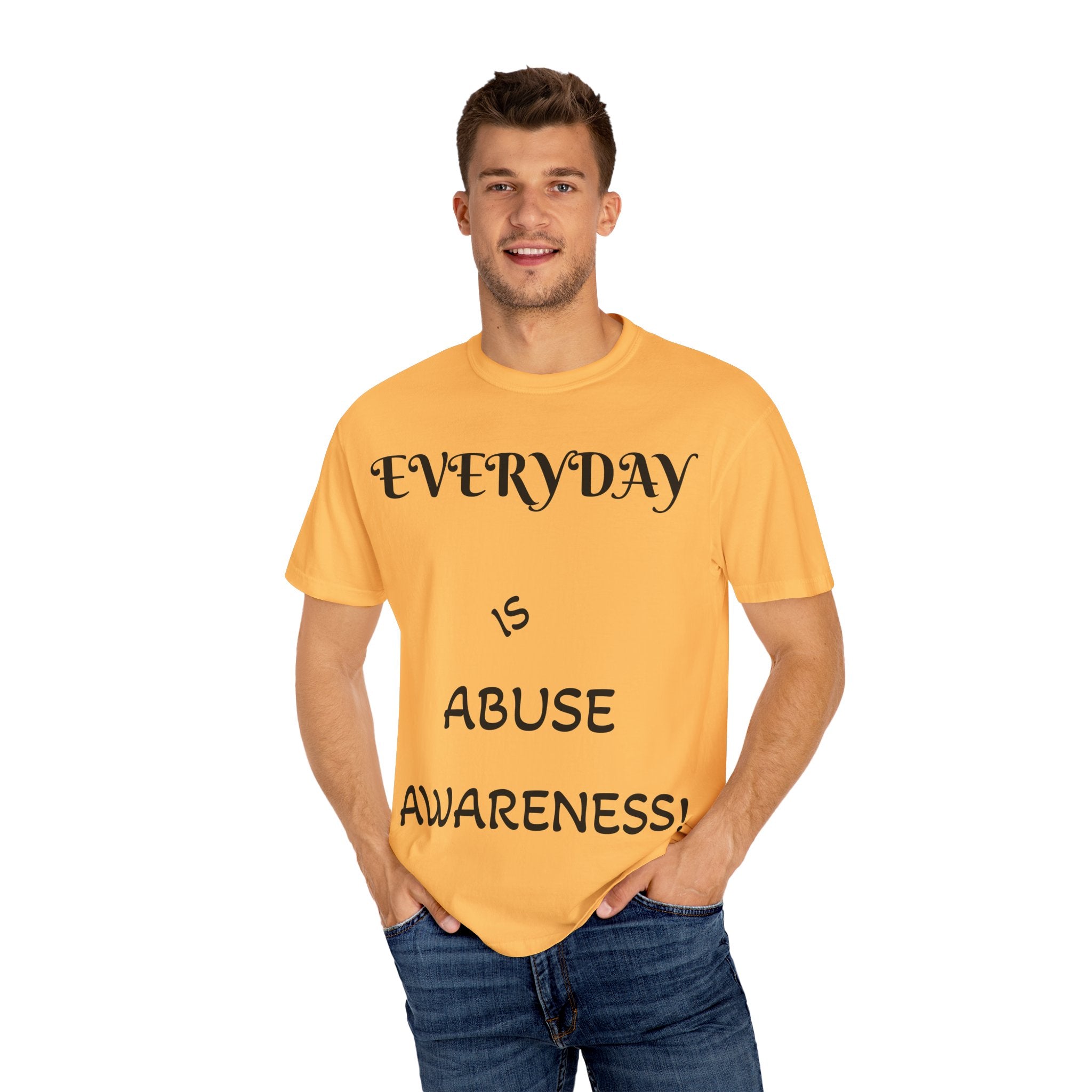 Unisex T-shirt for Abuse Awareness, Heart Design Apparel, Support Mental Health, Thought-Provoking Gift, Everyday Comfort Wear