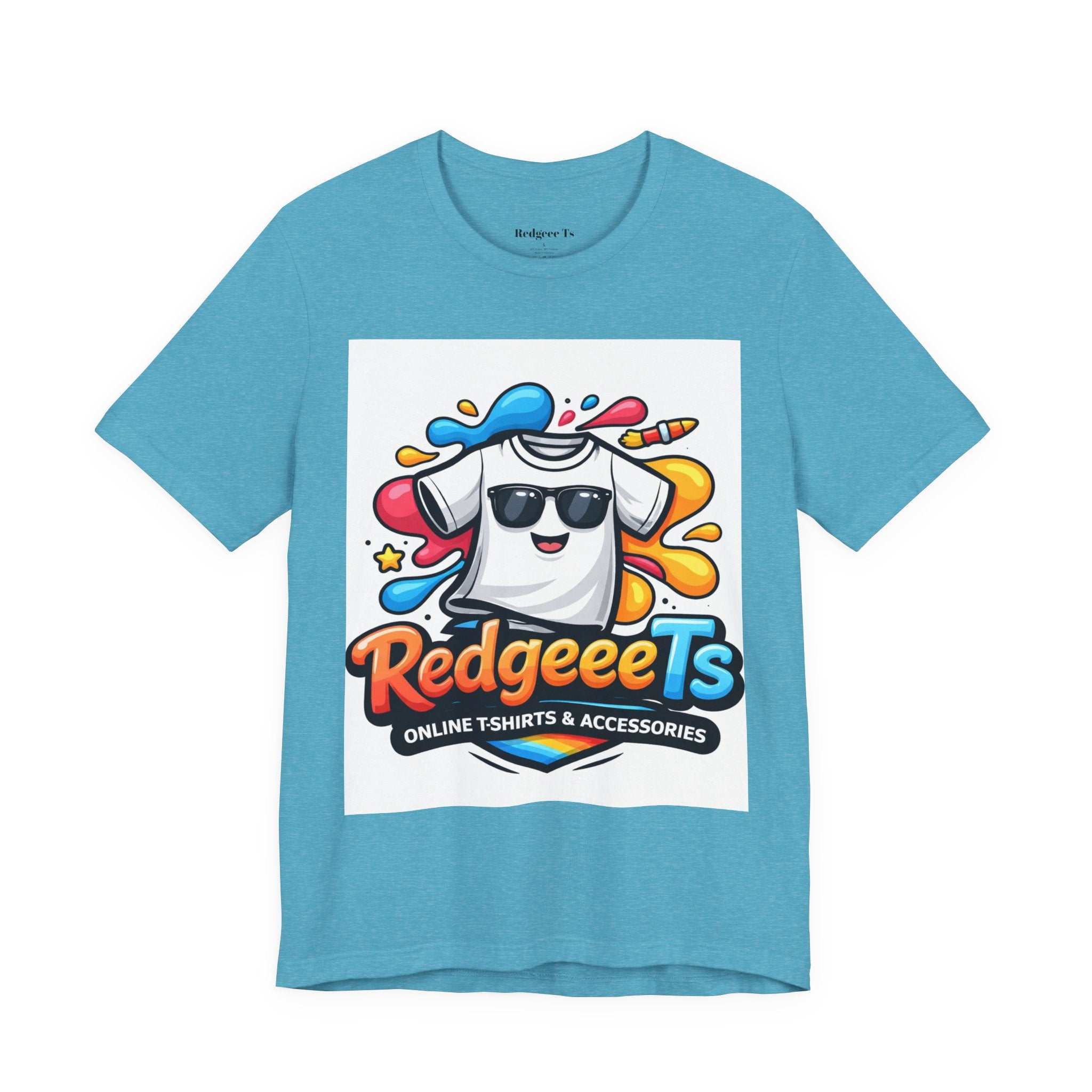 Graphic Tee — Colorful 'RedgeeeTs' Logo Front with QR Code 'Scan Me!' Back