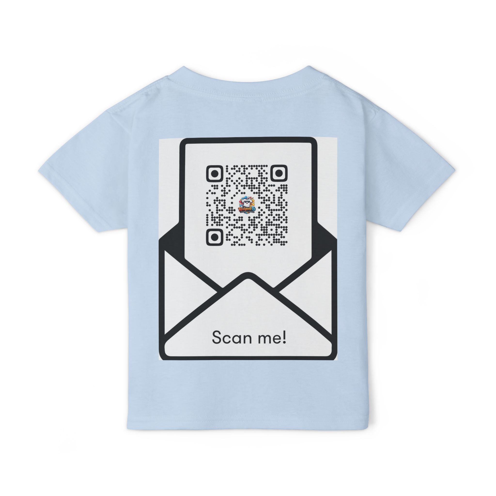 Toddler T-Shirt — Colorful Cartoon Tee with 'RedgeeeTs' Logo & Back QR Scan