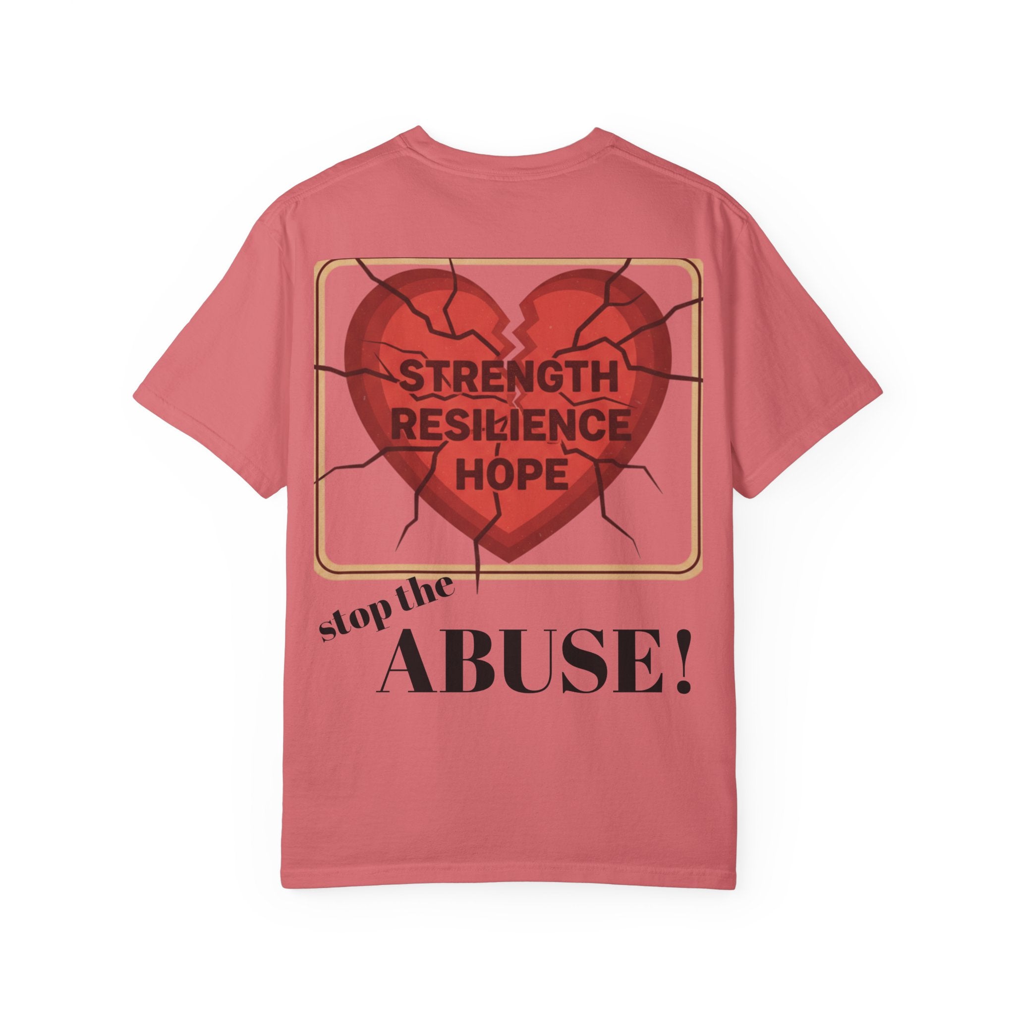 Unisex T-shirt for Abuse Awareness, Heart Design Apparel, Support Mental Health, Thought-Provoking Gift, Everyday Comfort Wear